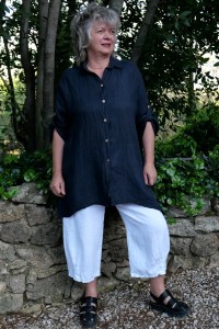Chemise lin Loisa Bleu marine