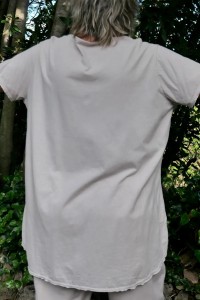 T-shirt coton beige femme grande taille - Col V, confortable, naturel