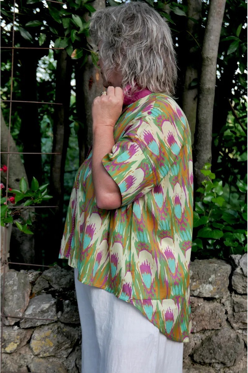 Chemise coton Oréane motifs colorés