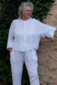 Chemise lin femme grande taille et Pantalon lin femme grande taille blanc