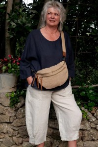 Sac banane jute lin naturel, ensemble lin femme grande taille