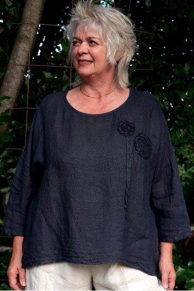 Top lin Julie Bleu marine