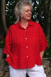 Chemise lin Armelle Rouge