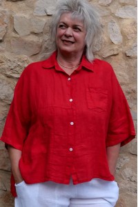 Chemise lin Armelle rouge, légère et confortable