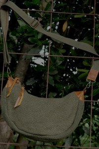 Sac toile de jute de lin, bandoulière réglable