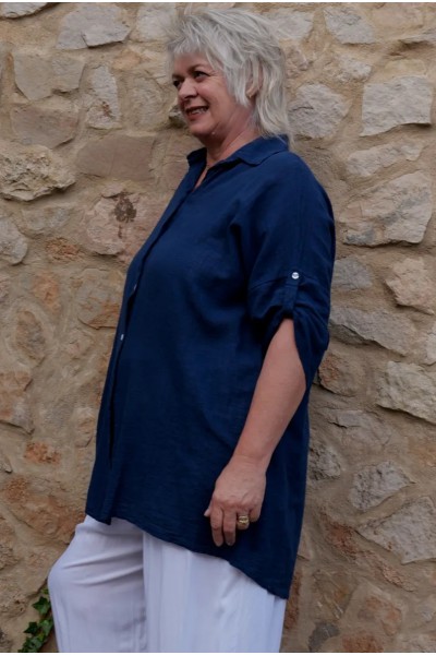 Chemise femme grande taille, coupe over size fluide