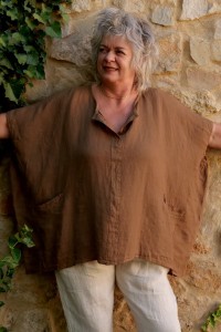 Top lin grande taille Margot havane