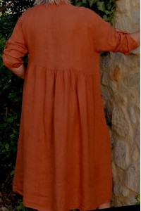 Robe / Veste lin femme grande taille, coupe structurée par une couture