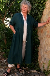 Veste / Robe en lin longue pour femme grande taille - décontracté chic