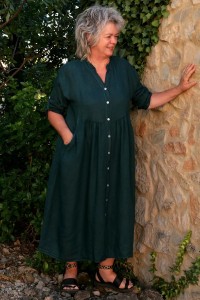 Veste / Robe en lin longue pour femme grande taille - décontracté chic