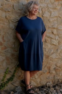 Robe coton grande taille Delphine Bleu marine