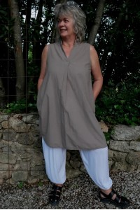 Robe coton Josephine Taupe