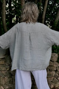 Chemise lin femme grande taille, pince structurante dans le dos