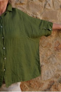 Chemise coupe ample, large, lin naturel et confortable