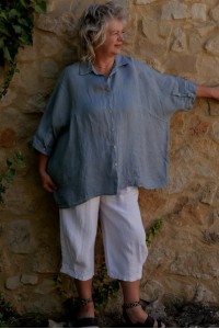 chemise lin femme over size grande taille et pantalon lin ample