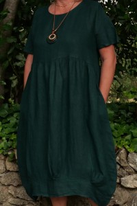 Robe lin femme grande taille structurée et féminin, 100% LIN naturel et durable