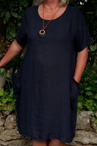 Robe lin confortable, ample & fluide - femme grande taille