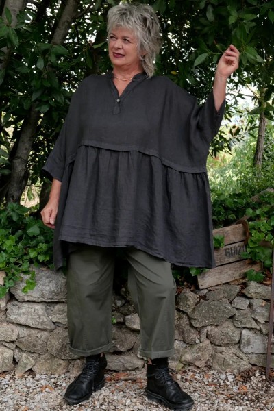 Tunique lin grande taille Colette Café grillé