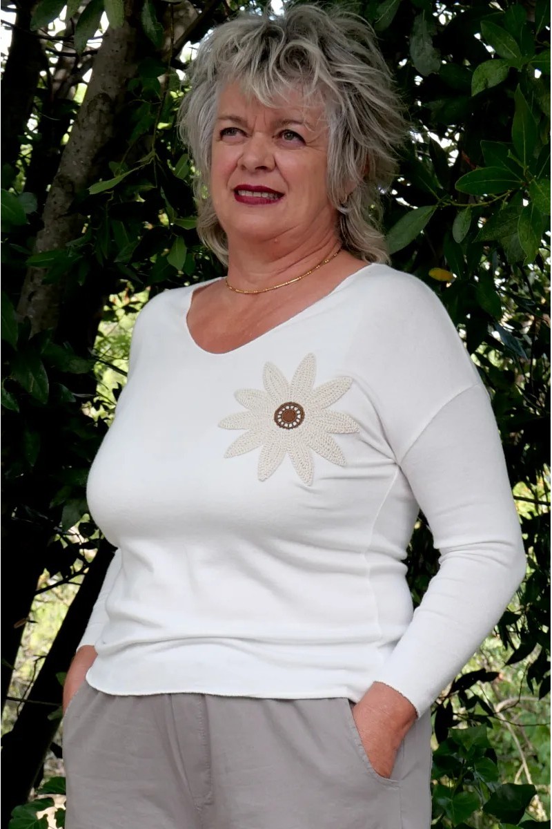 Pull léger Florine Blanc