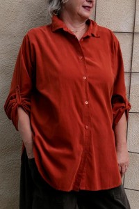 Chemise femme grande taille, coloris automne naturel