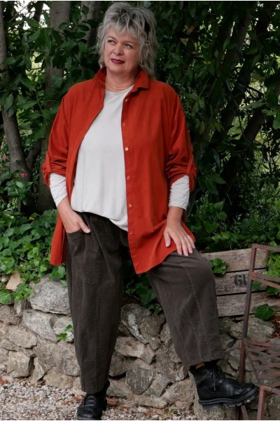 chemise coton velours femme grande taille, naturel & durable