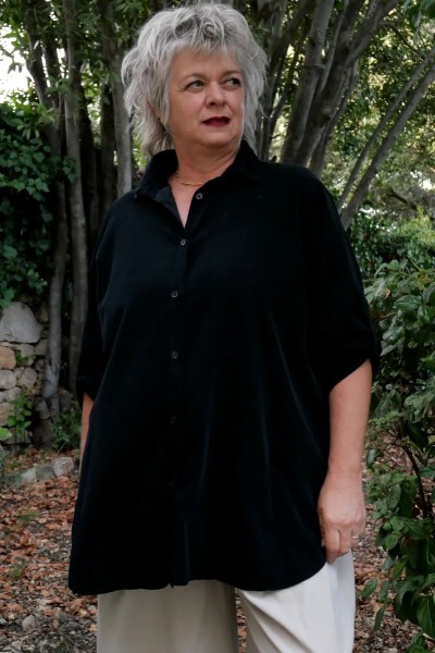 Chemise velours coton Ambre Noire