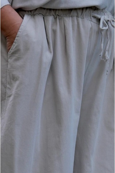Pantalon velours milleraies, poches pratiques & ceinture élastiquée, cordon de réglage
