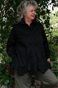 Chemise coton Froufrou Noire