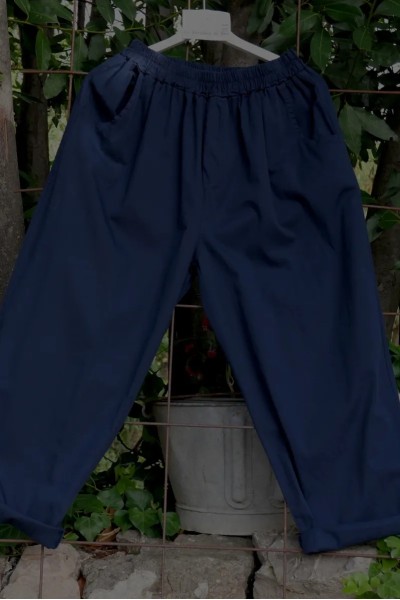 Pantalon confortable grande taille, taille élastiquée