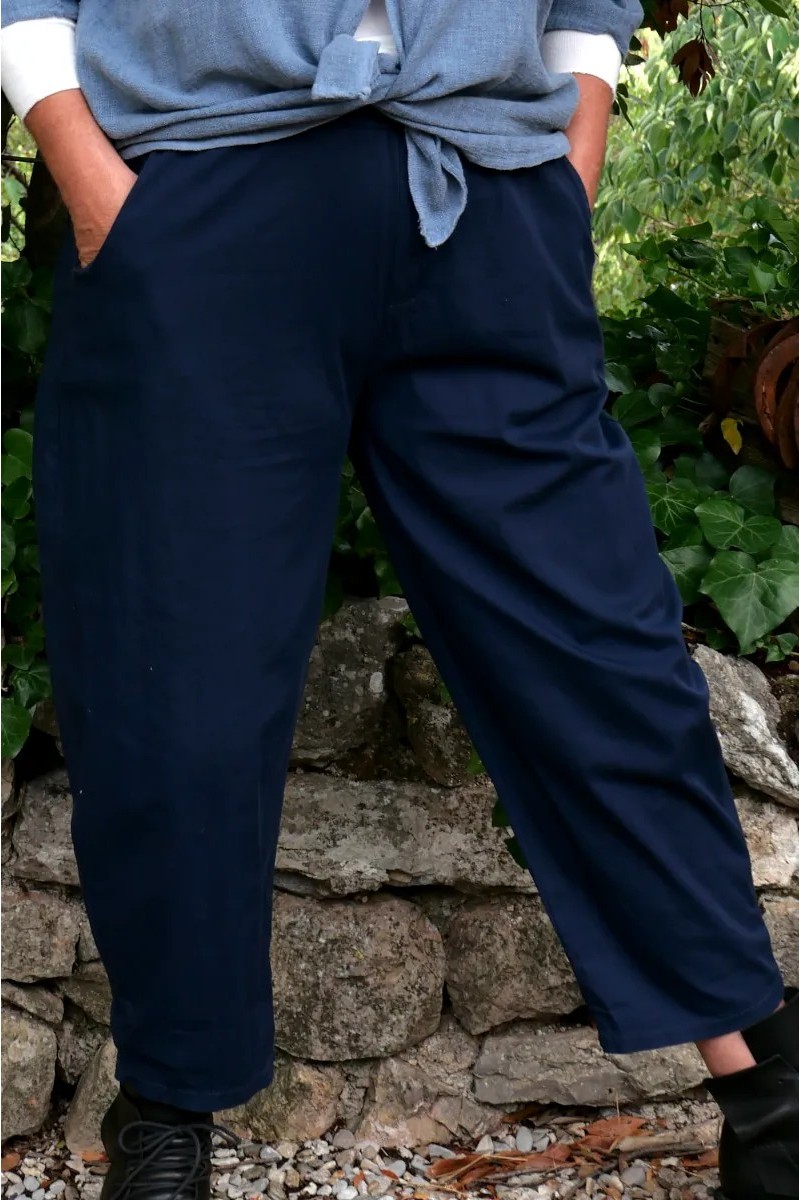 Pantalon coton Valéry Bleu marine
