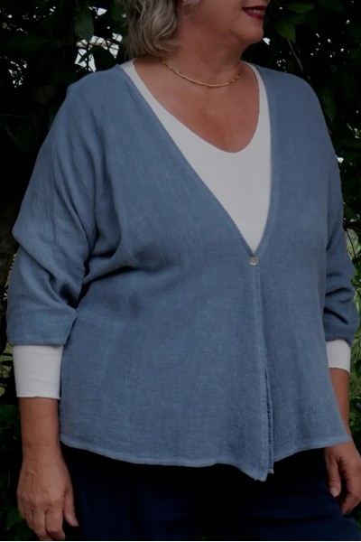 Veste coton Mélanie Bleu jean