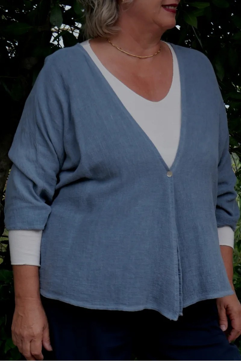 Veste coton Mélanie Bleu jean