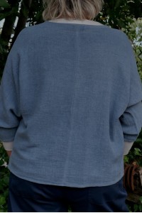 Veste coton maille confortable mode grande taille, col V féminin