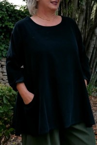 Top tunique velours de coton Marceau Noir