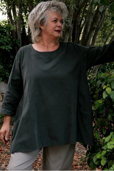 Top velours de coton Marceau Anthracite