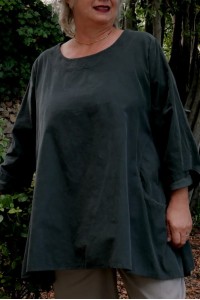 Tunique grande taille, coupe mode trapèze, poches pratiques